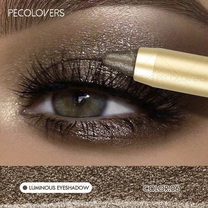 Smudge-Proof &amp; Waterproof Eyeshadow Stick,Dual-Ended Eye with Shadow Stick,Sponge Brush,Glitter &amp; Matte Finishes