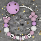 2026 Custom Name Baby Pacifier Clips Chain Silicone Beads Teether Toys Dummy Holder Russian English Name Pacifier Chain Newborn SHOPEZRA L.L.C.