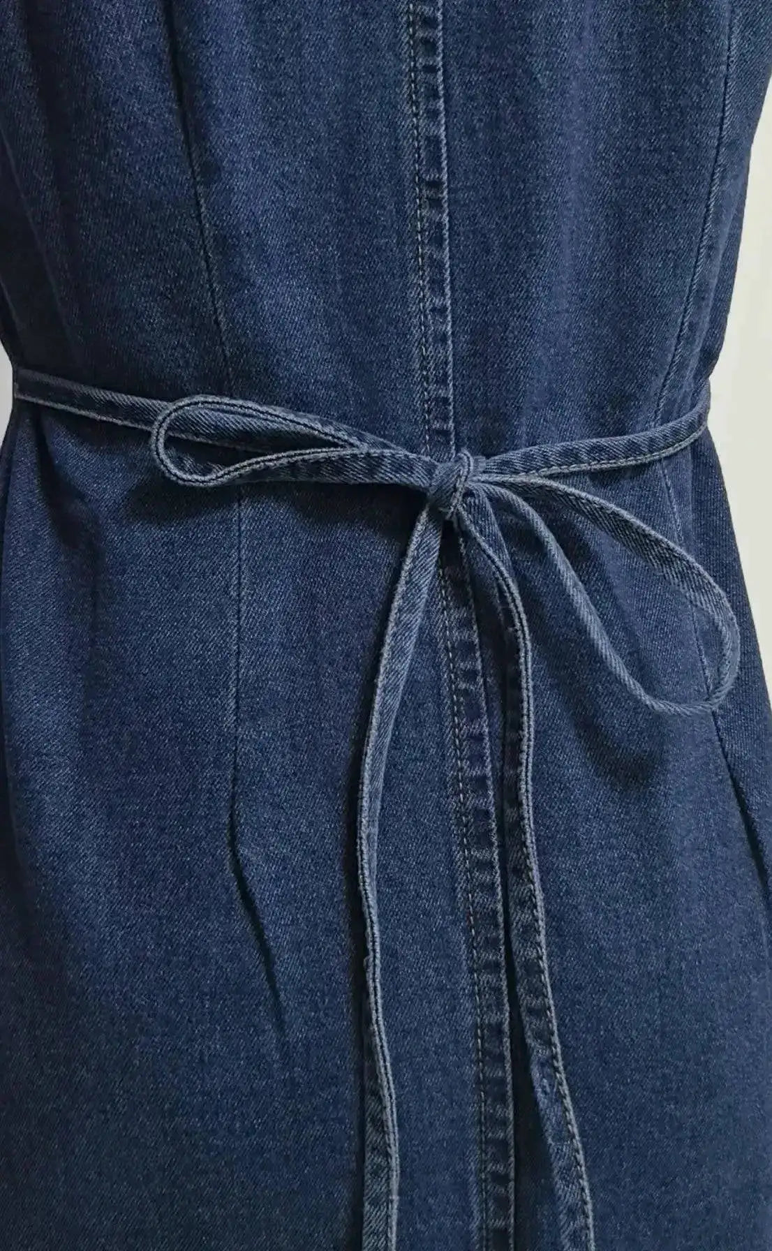 Denim Dress Women Mid Length Dresses Vest Vestidos Y2k Streetwear Elegant Splice Party Night Work V Neck Sleeveless Tight Waist by Dropshipman