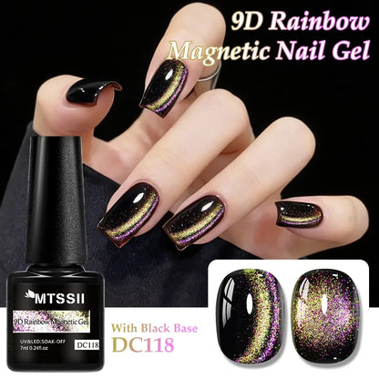 9D Rainbow Cat Magnetic Gel Nail Polish Chameleon Galaxy Effect Magnetic Semi Permanent Soak Off UV Gel Varnish Nail Supplies