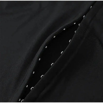 Y2k Black Hollow Out Slit Dress Women Solid Short Sleeve High Neck Slim Fit Maxi Dresses Lady Fashion Evening Party Club Robe by Dropshipman