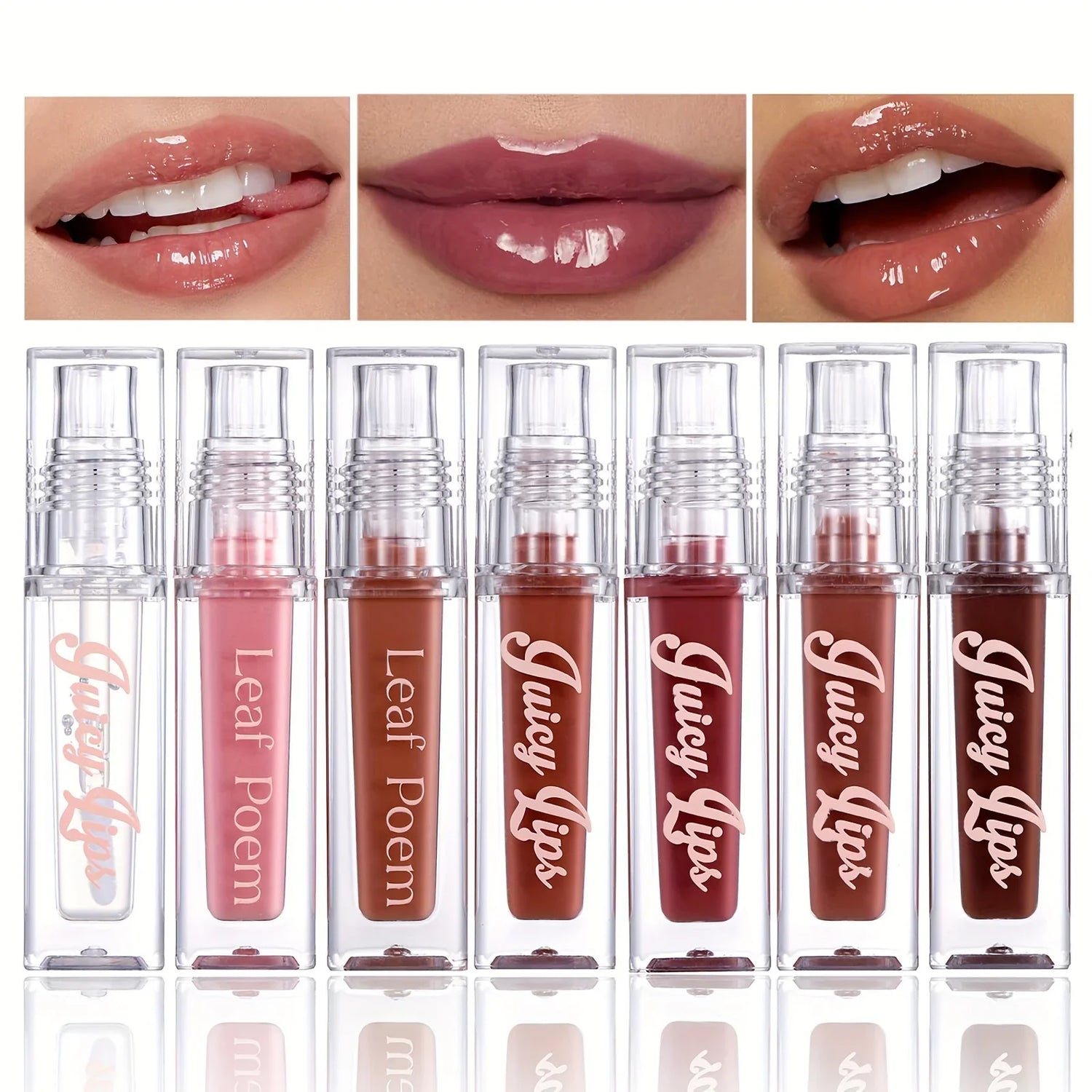 Hydrating Crystal Lip Oil - Plumping &amp; Moisturizing Gloss with Tinted Shades for All Skin Types