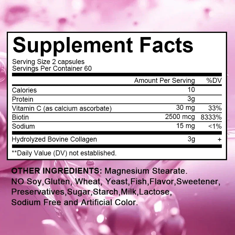Kenofor 120 Hydrolyzed Collagen Capsules - Support Skin &amp; Joint &amp; Hair &amp; Nail Health - Collagen Supplement