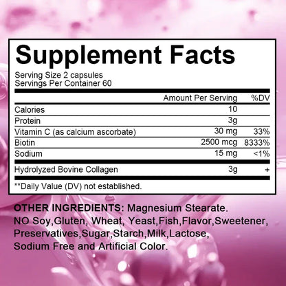 Kenofor 120 Hydrolyzed Collagen Capsules - Support Skin &amp; Joint &amp; Hair &amp; Nail Health - Collagen Supplement