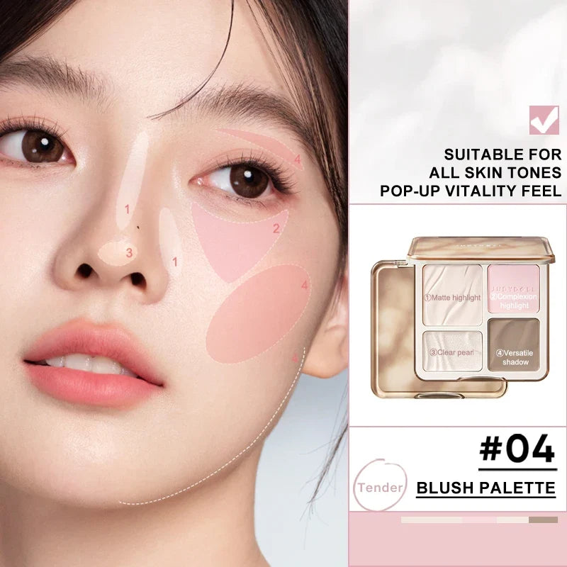 Judydoll Highlighter &amp; Contour Palette, Matte &amp; Shimmer, Sculpt &amp; Define, Natural Finish, Nose &amp; Jawline Contour, Beginner