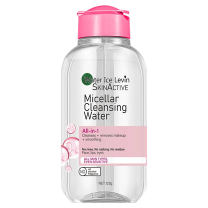 Water Ice Levin Micellar Water: All-in-1 Cleanser &amp; Makeup Remover. No Rinse, No Rub, For Sensitive Skin. 125g.