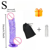 Dildo Realistic Penis Adult Anusl Sex Toy with Suction Cup, Swith Curved Shaft  Balls, Vaginal G-spot  Adult Supplies Gode Dick SHOPEZRA L.L.C.