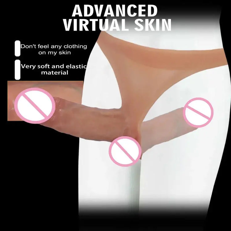 Silicone Double Penis Dildo Wearing Pants Dick Realistic Penis Toy for Lesbian Couple Strap on Masturbator Adult Sex Toys SHOPEZRA L.L.C.