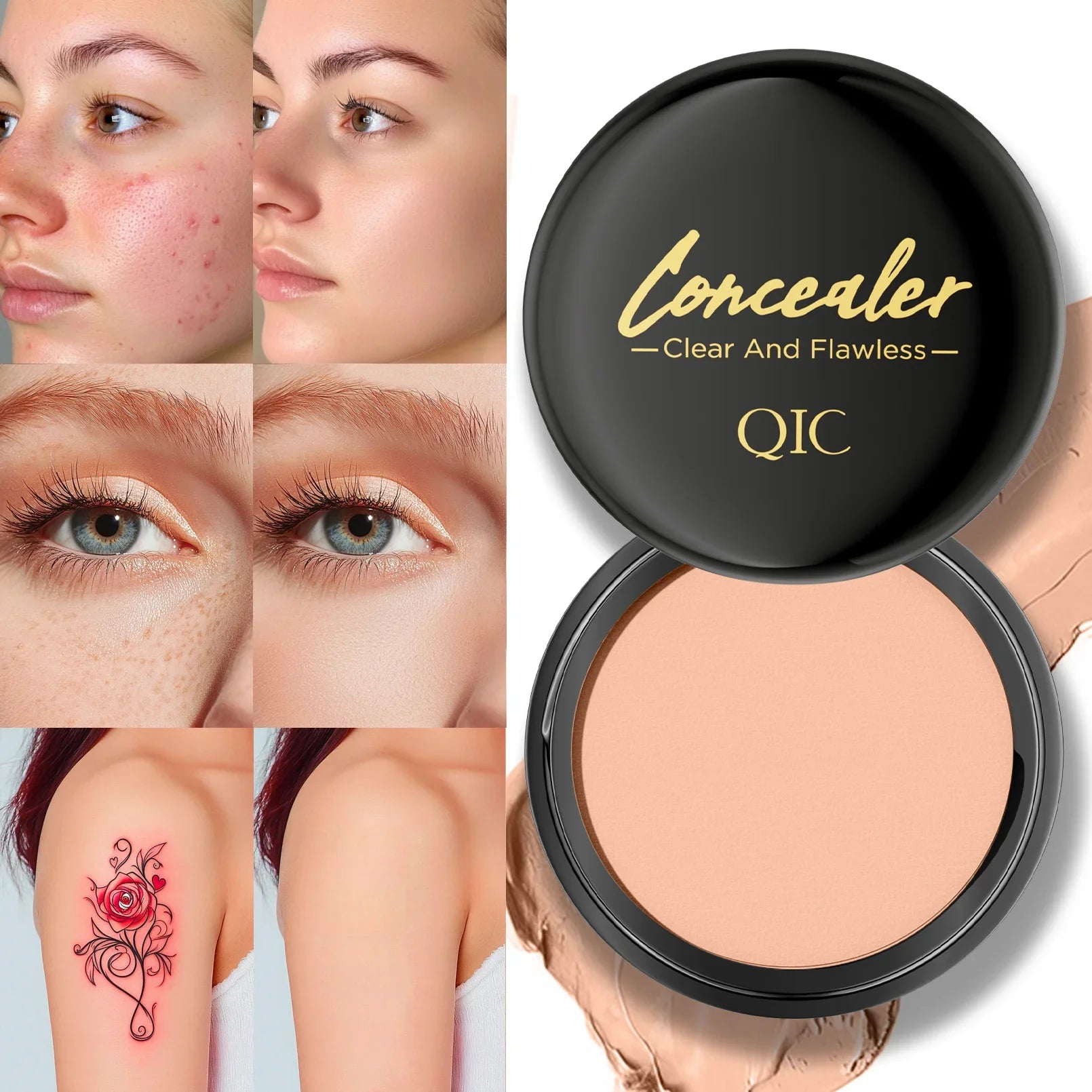 Hydrating Eye Brightening Concealer&amp;Contour Cream-Full Coverage,Long Lasting,Correcting Eye Concealer for a Perfect Look Makeup