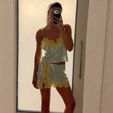 Sexy Lace Up Top Shorts Suit Women Solid Off Shoulder Short  Puff Top Bud Mini Shorts Female 2026 Fashion Summer Set Lady SHOPEZRA L.L.C.