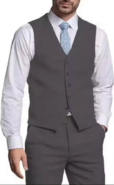 Suits for Men 2 Pieces Vest and Pants Set Gentleman Classic Suit for Men Tuxedo Suit for Men for Wedding Summer Beach SHOPEZRA L.L.C.