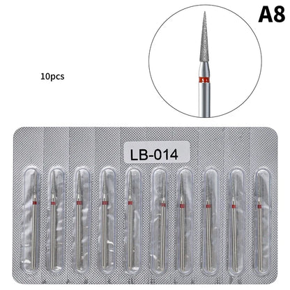 10Pcs Diamond Milling Cutter For Manicure Electric Nail Drill Bits Accessory Pedicure Machine Nail File Gel Remover Tool