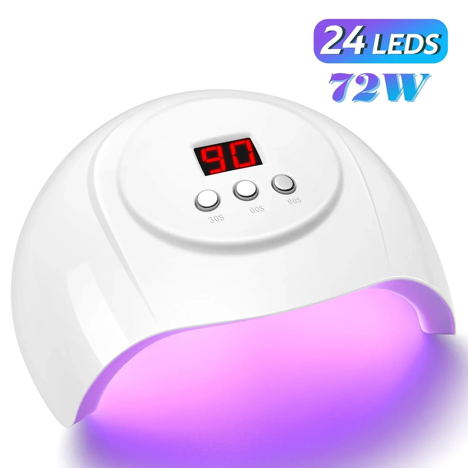 72W UV LED Nail Lamp 24 LEDs Nail Dryer with Infrared Sensor Quick-drying Manicure Lamp UV Cabin for Nail Salon Nail Art Tools