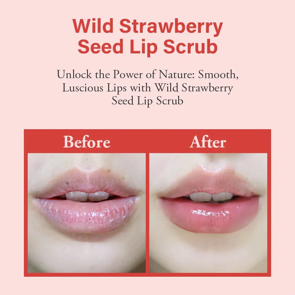 Strawberry Lip Scrub &amp; Repair, Exfoliator &amp; Moisturizer for Chapped, Dry and Flaky Lips,Sugar Lip Scrub Improve Dullness Remove.