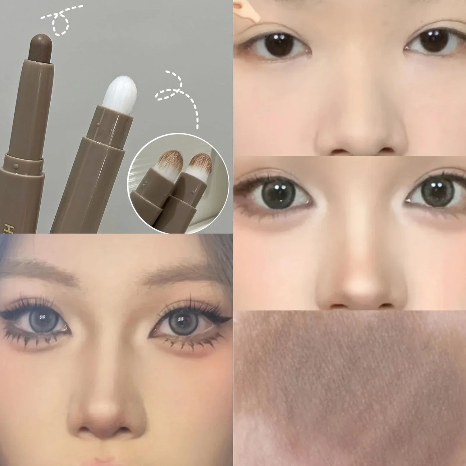 Highlighting &amp; Bronzer Stick: Long Lasting Corrector with Brush, Brightening Concealer Pen, Nose Shadow, and Contouring