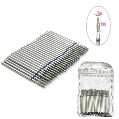 50pc Diamond Nail Drill Cuticle Clean Bit Set Milling Cutter for Manicure Electric  Bits Accessories Dead Skin Remove Tool