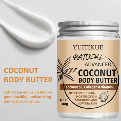 Advanced Coconut Body Butter 100g - Creamy Texture for Easy Absorption, Deeply Moisturizes &amp; Smooths Dry Skin