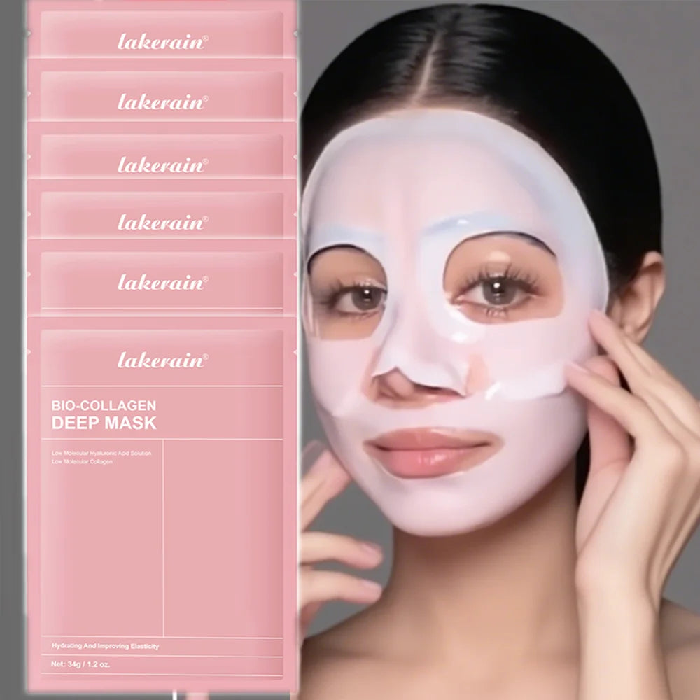 4pcs Bio-Collagen Deep Face Mask Overnight Mask Moisturizing Improvement Pore Brightening Face Firming Skincare