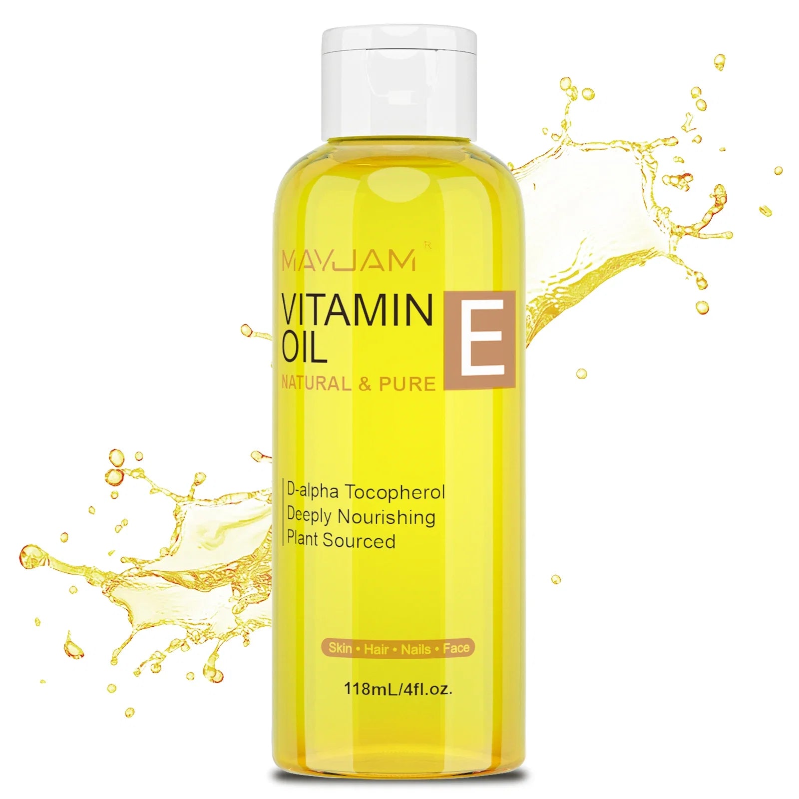 MAYJAM Natural &amp; Pure Vitamin E Oil Skincare Moisturizing Brighten Skin Tone 118ml 236ml Face Care Oil