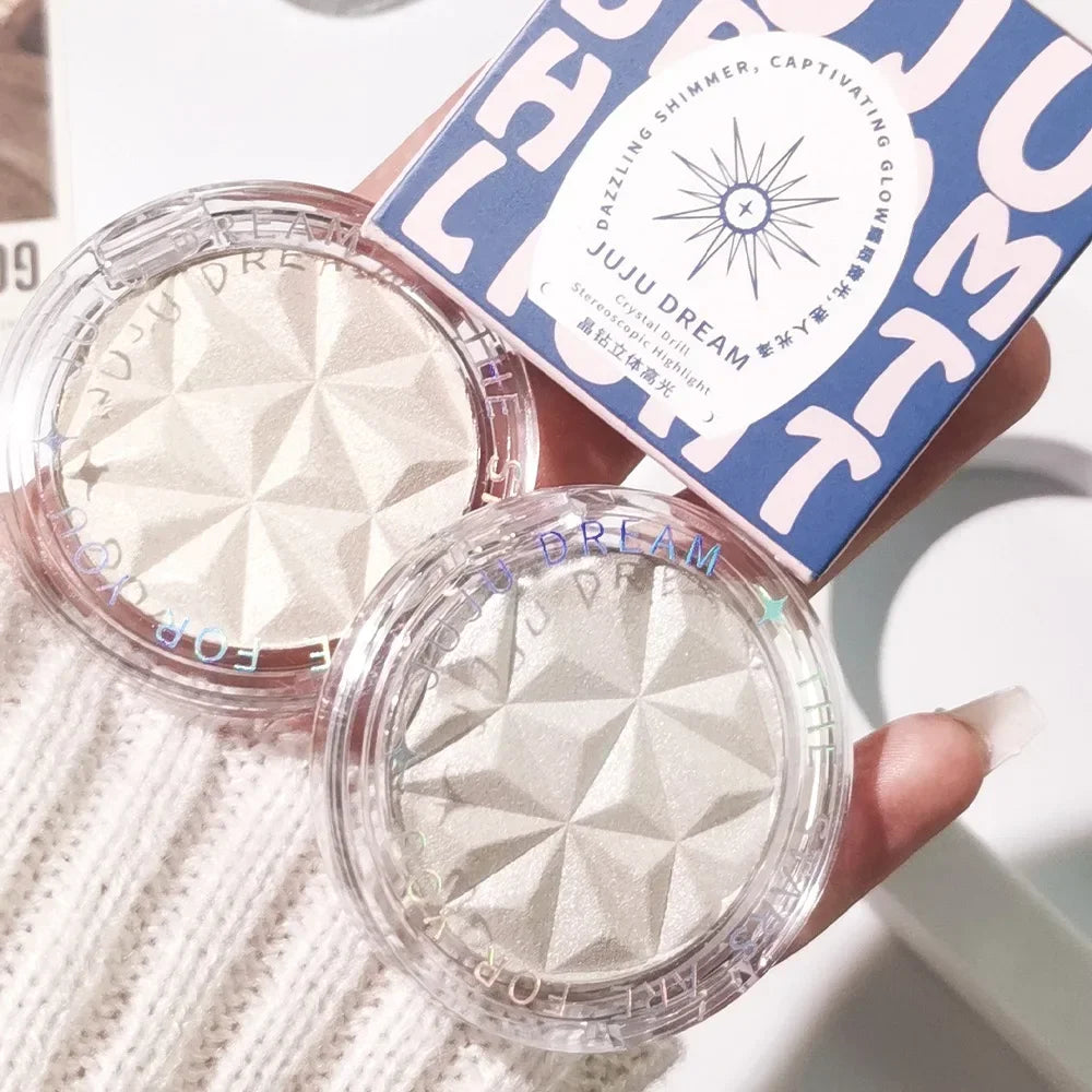 Shimmer Diamond Glow Highlighter 2-Color Palette – Brighten &amp; Contour, Radiant Skin, Natural Glow for Festival &amp; Daily Makeup
