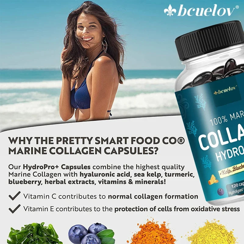 Hydrolyzed Marine Collagen - HYDROPRO, Advanced Hydrolyzed Formula for Optimal Absorption, Skin, Hair, Nails &amp; Joint Support