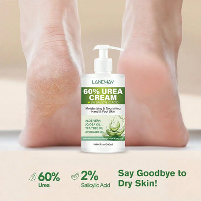 60% Urea Hand &amp; Foot Cream - Long-lasting Skin Moisturizer, Hydrates and Repairs the Skin Barrier, Softens and Brightens Skin