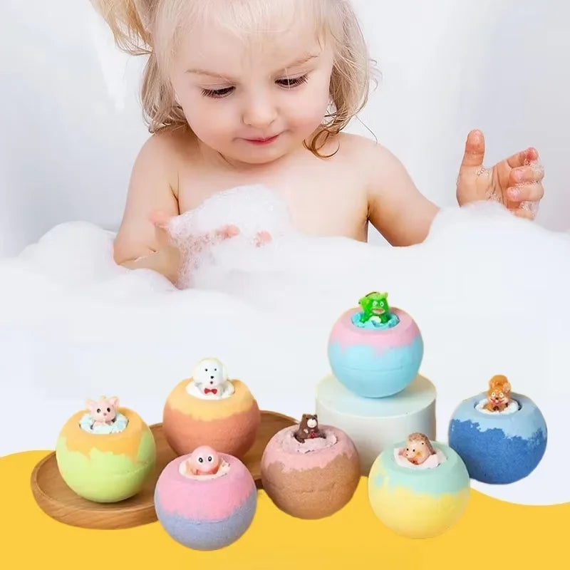 100G Bath Bombs for Kids with Surprise Toys Inside for Kids &amp; Boys and Girls Holiday Bubble Bath with Cheerful Scent