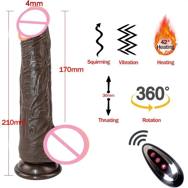 Remote Control Realistic Soft Penis Vibrator Telescopic Dildo Sex Toy for Women Artificial G Spot Thrusting Sexy Toy SHOPEZRA L.L.C.