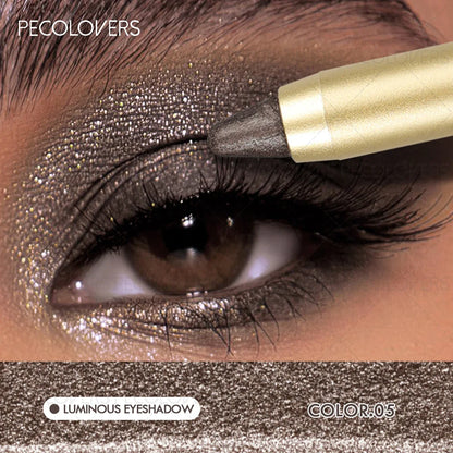 Smudge-Proof &amp; Waterproof Eyeshadow Stick,Dual-Ended Eye with Shadow Stick,Sponge Brush,Glitter &amp; Matte Finishes