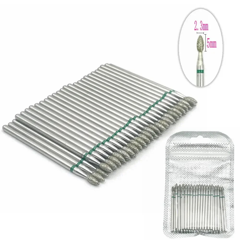 50pc Diamond Nail Drill Cuticle Clean Bit Set Milling Cutter for Manicure Electric  Bits Accessories Dead Skin Remove Tool