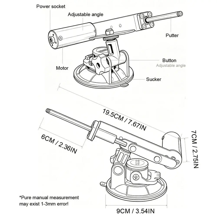 45mm Stroke Portable Dildo Sex Machine Kit Shipped In Carton with Flesh Colored Dildo Female Masturbation Device 30-300RPM SHOPEZRA L.L.C.