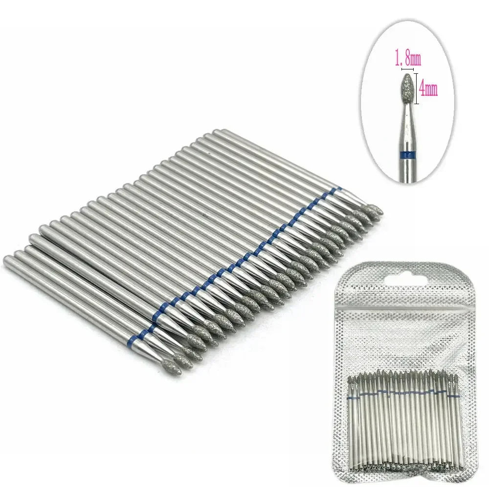 50pc Diamond Nail Drill Cuticle Clean Bit Set Milling Cutter for Manicure Electric  Bits Accessories Dead Skin Remove Tool