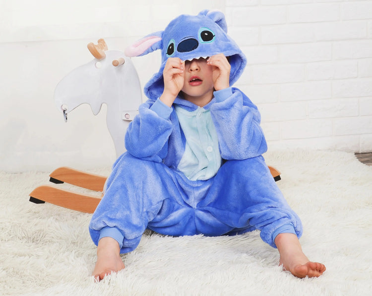 Kigurumi Stitch Cartoon Onesies Kids Children Animal Pajamas Jumpsuits Girls Boys Anime Cosplay Costumes For Christmas Halloween SHOPEZRA L.L.C.