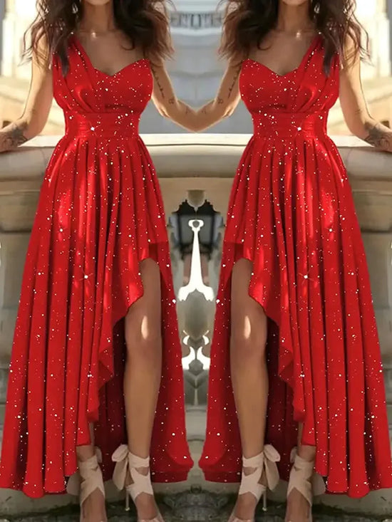 Damen Abendkleider Sexy Elegant Rot Cocktailparty Chic Gala Abschlussfeier Luxus Formelle Anlässe Brautjungfernkleid Kleidung