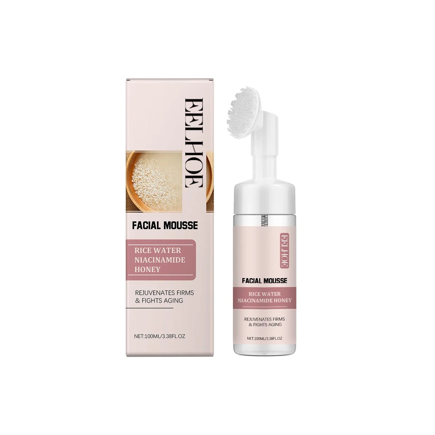 Rice Water Cleansing Mousse Oil Control Deep Cleaning Pores Moisturizing Brightening Soothing Rejuvenation Foam Face Wash Care