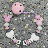 2026 Custom Name Baby Pacifier Clips Chain Silicone Beads Teether Toys Dummy Holder Russian English Name Pacifier Chain Newborn SHOPEZRA L.L.C.