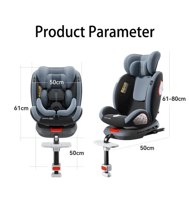 360 Swivel Toddler Car Seat with Retractable Support Anti-Tip Leg, ISOFIX Mount Safety System, Dual SIP Side Impact Module, Integrated Skeleton Shell, Forward and Rearward Facing Multi-Age Child Seat SHOPEZRA L.L.C.