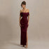 DRESS FORU Elegant Red Evening Dress Jersey for Floor-Length One Word Collar Prom Party Sheath Vestidos De Fiesta Customized SHOPEZRA L.L.C.
