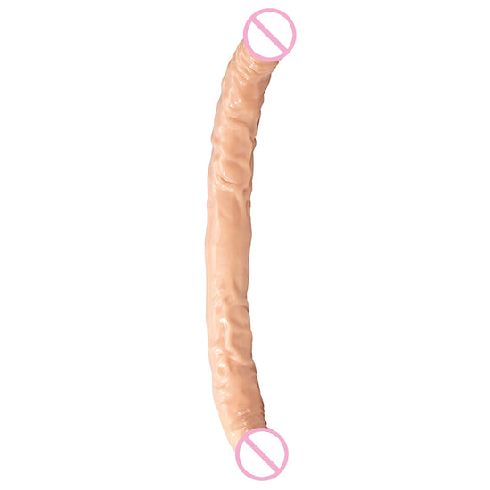 Überlange Doppeldildos Weicher Doppelend-Penis Realistischer Doppeldildo Doppelte Penetration Für die Vagina und den Anus stimulierender Sexspielzeug