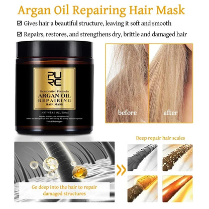 PURC Morocco Set Serum Smoothing Shampoo Conditioner And Repair Hair Mask Anti Dandruff Scalp Anti-Itch Hair Care Products Kit