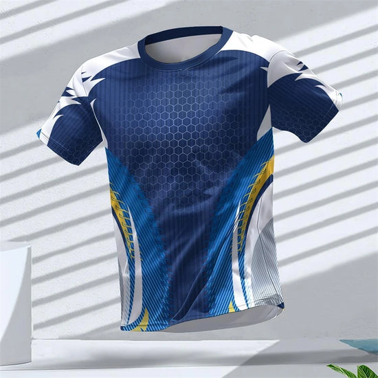 Geometrisches Grafik-T-Shirt mit 3D-Druck für Herren, Sommer, Freizeit, Laufen, Tischtennis-T-Shirts, trendige Streetwear, Herrenmode