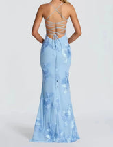 Elegant Women 3d Embroidery Floral Long Dress Women Backless Cross Tied Spaghetti Strap Robe Slim Floor Length Evening Dresses SHOPEZRA L.L.C.