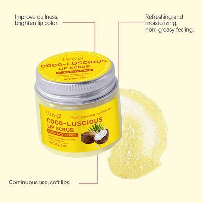Coconut Oil Lip Scrub Balm Exfoliator Lips Mask Softening Remove Dead Skin Lasting Nourishment Moisturizing Repair Gentle Care