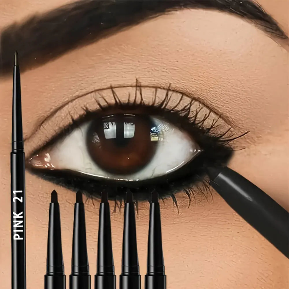 5-Pack Waterproof &amp; Sweat-Proof Black Eyeliner Pencil -Long-Lasting, Smudge-ProofFor Bold Eye Makeup, EasyGlide Formula for Perf