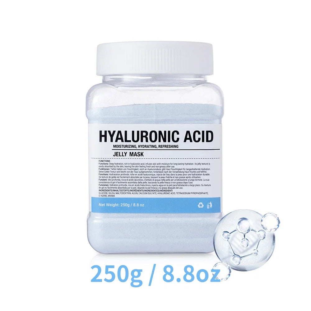 Rose/Hyaluronic Acid/Collagen Jelly Face Mask Powder-Moisturizing, Improving and Hydrating Facial Skin Care-Natural Gel Peel Off