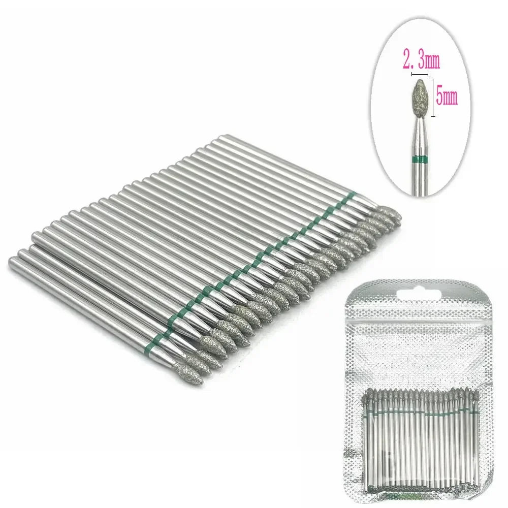 50pc Diamond Nail Drill Cuticle Clean Bit Set Milling Cutter for Manicure Electric  Bits Accessories Dead Skin Remove Tool