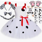 Dalmatian Costume Kids Cute Flowers Spotted Dog Tutu Dress Toddler Girls Halloween Festival Party Animal Puppy Dress Up Outfits SHOPEZRA L.L.C.