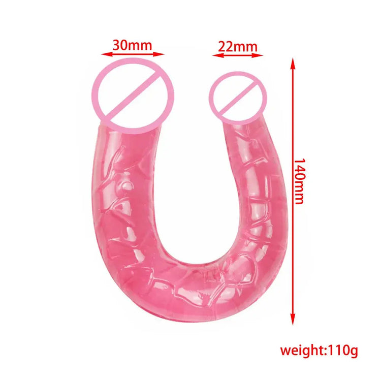 Double Head Dildos Realistic Penis Dildo Flexible Soft Crystal Jelly Dildo Sex Toys for Woman Big Penis G-spot Anal Stimulator SHOPEZRA L.L.C.