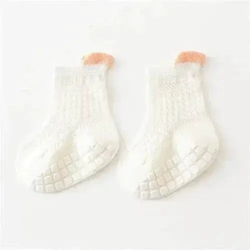 3pairs/lot RAISE 6 Colored Non-slip Baby Girl Sock Breathable Thin Infant Girl Cotton Socks Kids Mesh Socks Children&