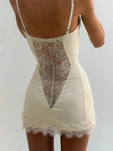 Women White Lace Trim Corset Mini Dress Sexy Sweetheart Neck Spaghetti Strap Slit Hem 2026 Summer Leisure Nightclub Party Wear SHOPEZRA L.L.C.
